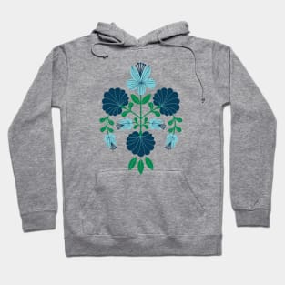 Floral Emblem blues Hoodie